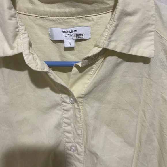 Saunders Yellow Oversized Mini Shirt Dress Size 4 Designer Women’s Casual Style - Picture 15 of 15